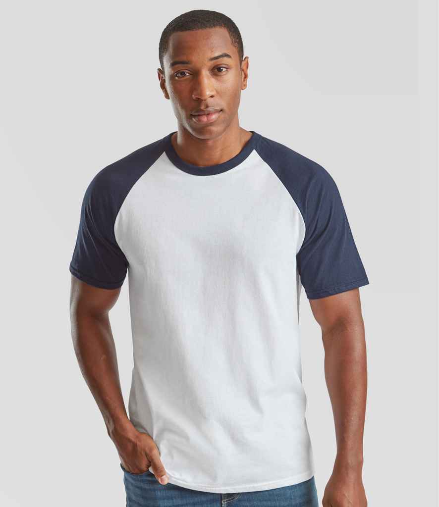 Fruit of the Loom Contrast Baseball T-Shirt - Printed Stitches